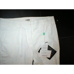 New Womens Designer Hache Pants Italy 40 4 Skinny Cigarette Work White NWT Nice